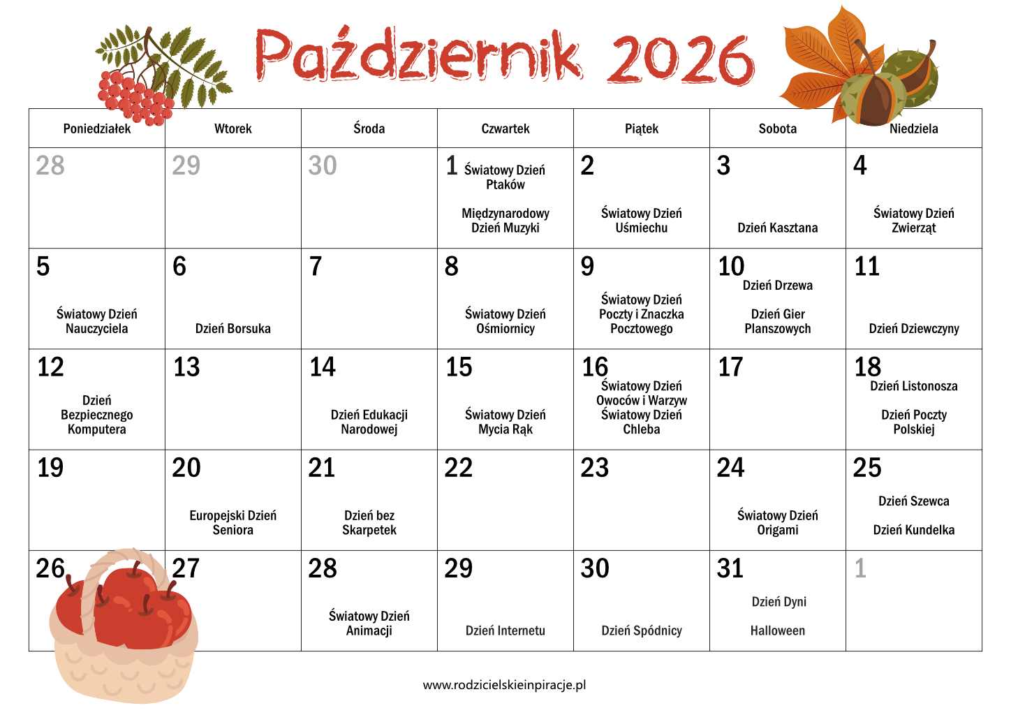 Kalendarz Świąt Nietypowych 2026